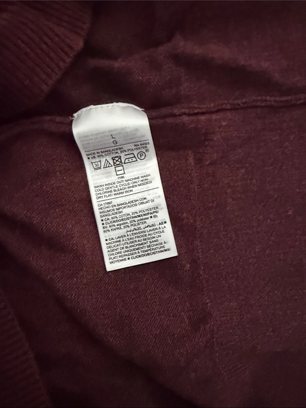 Old Navy Men's Maroon/Burgundy Crewneck Sweater